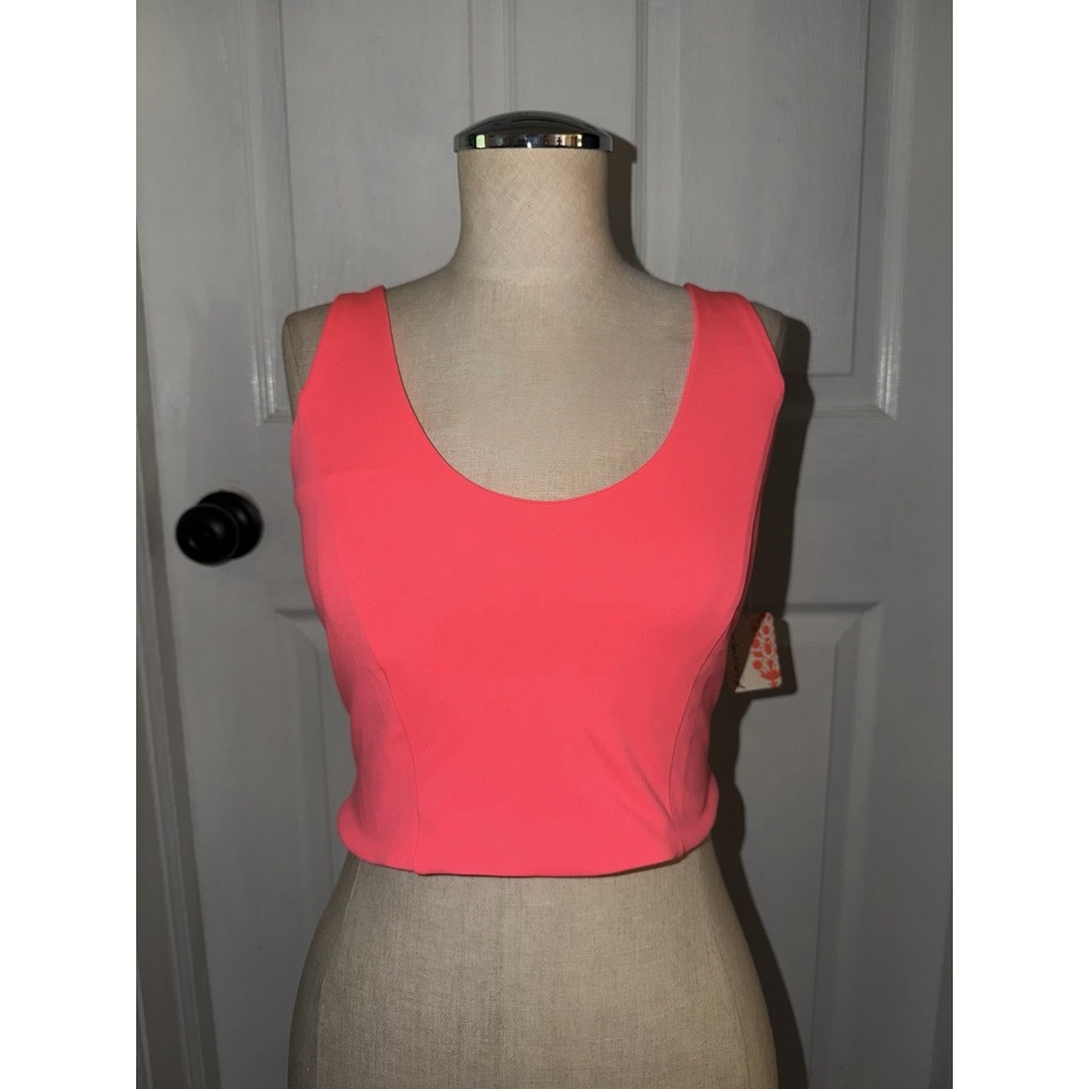 NEW Free People‎ Movement Neon Pink Strappy Crop Tank M